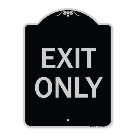 Signmission Parking Lot Exit Only Heavy-Gauge Aluminum Architectural Sign, 18" L, 24" H, BS-1824-23423 A-DES-BS-1824-23423